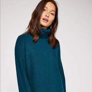 Free People soft tunic sweater in deep jade